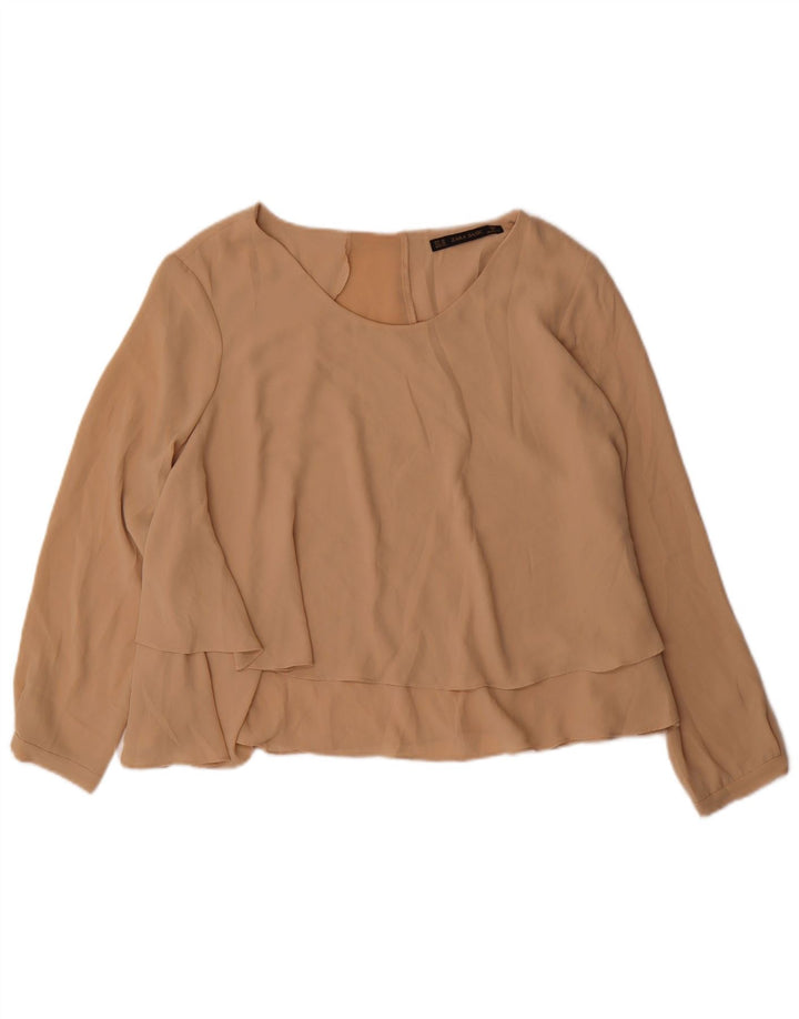 Camicetta da donna Zara UK 18 XL Beige poliestere