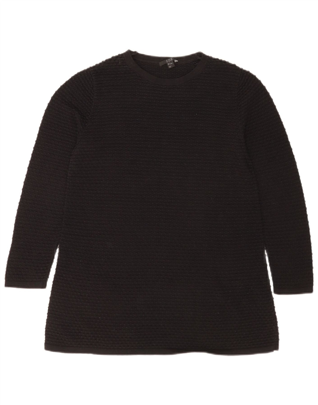 Cos Top da donna a maniche lunghe UK 10 piccolo in cotone nero