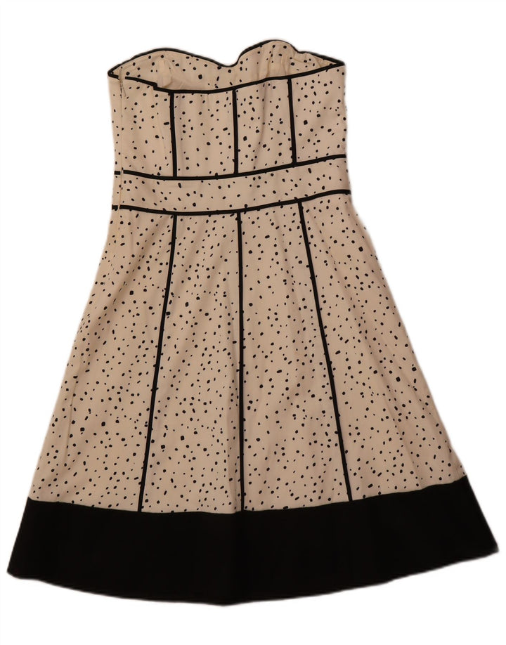 Abito senza spalline da donna COAST UK 12 Cotone maculato bianco medio