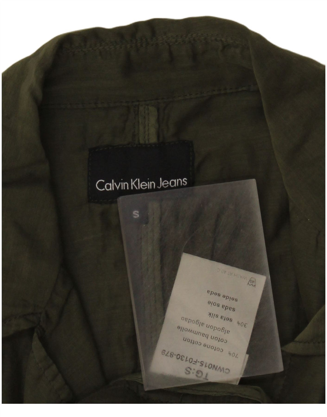 Giacca blazer a 2 bottoni da donna Calvin Klein Jeans UK 10 piccola in cotone verde