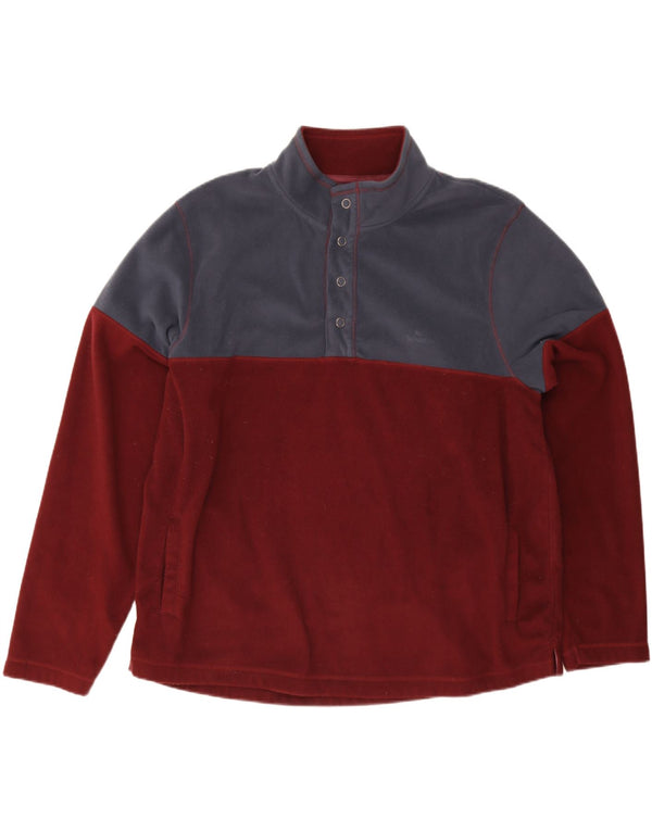 Maglione in pile da uomo con collo abbottonato Weird Fish 4XL Borgogna color block