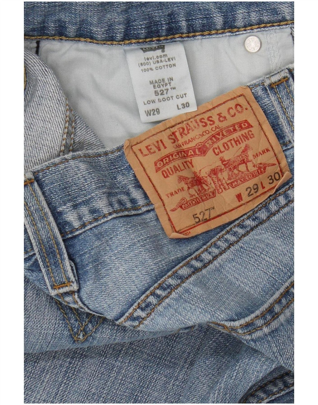 Levi's Donna 527 Jeans Bootcut a vita bassa W29 L30 Cotone Blu