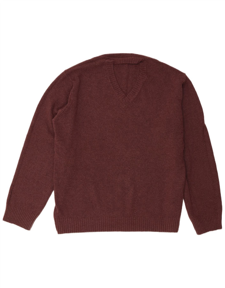 Maglione da uomo Marks & Spencer con scollo a V XL in lana bordeaux