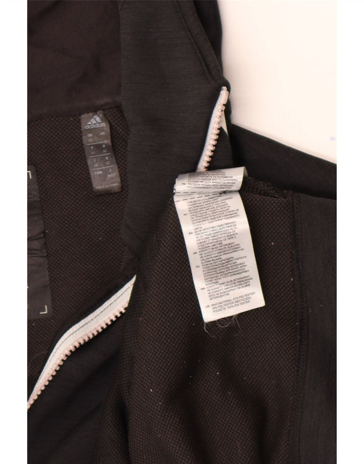 Maglione con cappuccio e zip da donna Adidas UK 16 grande poliestere nero
