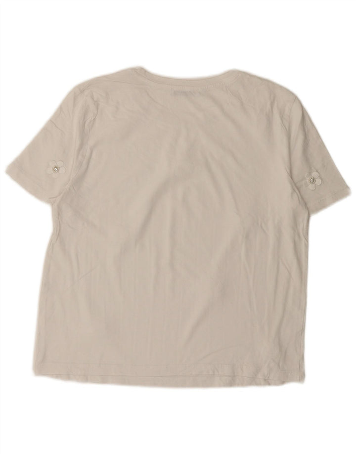 T-shirt Zara da donna Top UK 14 Medium White Floral