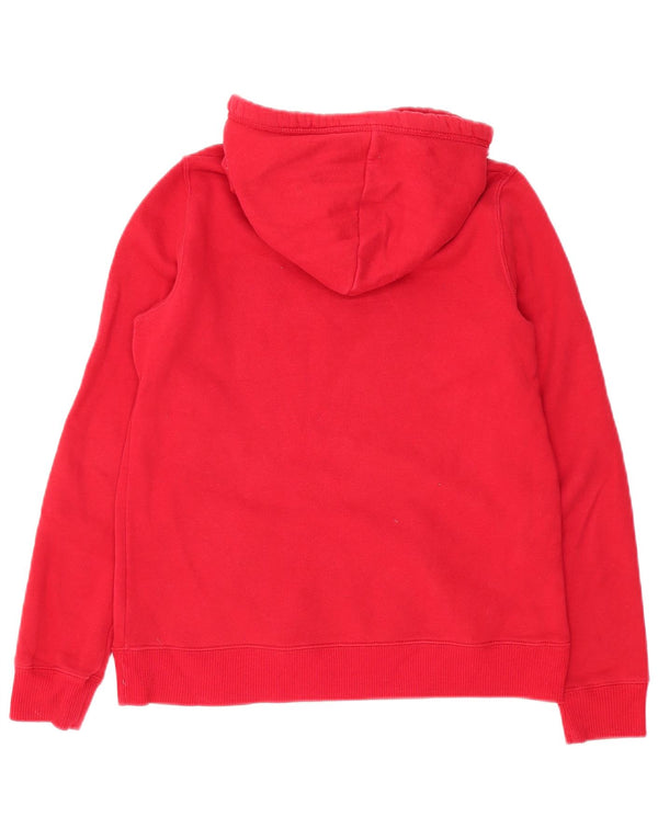 Felpa con cappuccio oversize con grafica Hollister da donna UK 10 Small Rosso Cotone