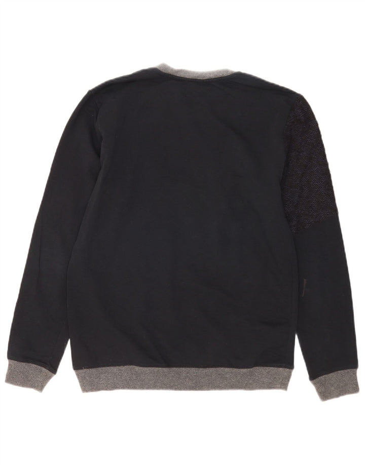 Maglione maglione girocollo da uomo Zara piccolo color block blu navy