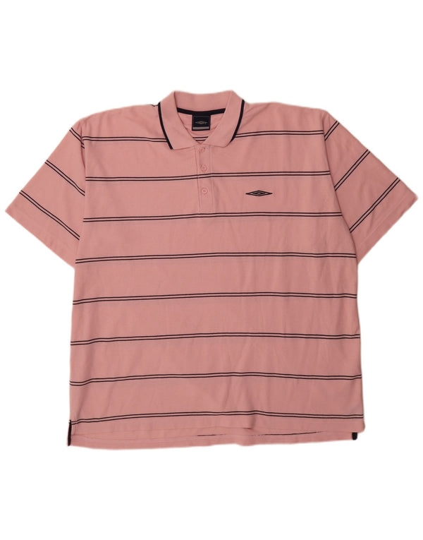 Polo da uomo Umbro 2XL poliestere a righe rosa
