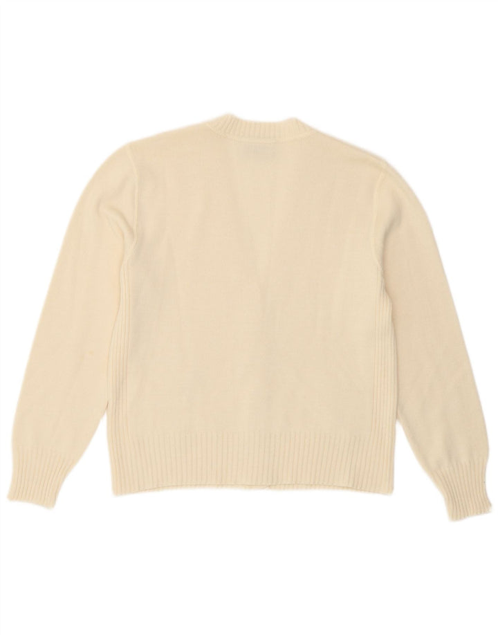 Maglione cardigan da donna Lucia UK 14 Poliacrilico medio bianco sporco