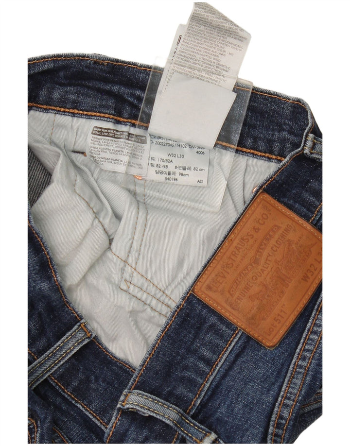 Levi's Uomo 511 Slim Jeans W32 L30 Cotone Blu