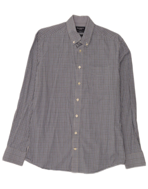 Camicia da uomo slim fit Hackett in cotone a quadretti blu medio