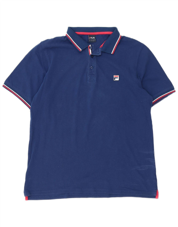 Polo da uomo FILA grande in cotone blu navy