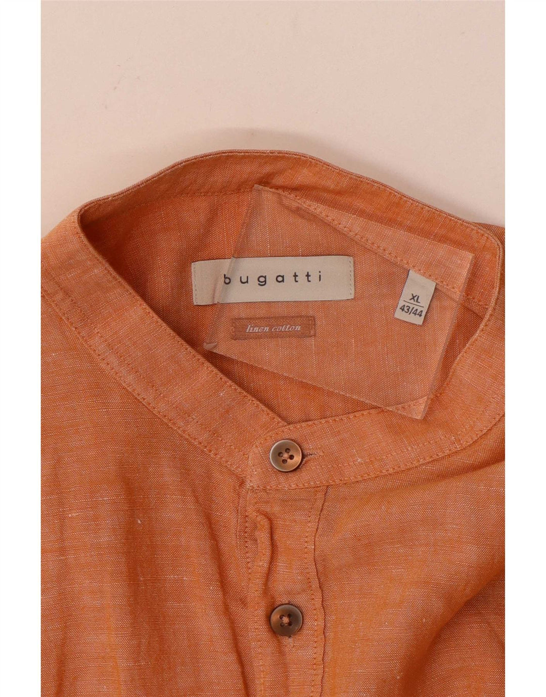 Camicia pullover da uomo Bugatti taglia 43/44 XL lino arancione