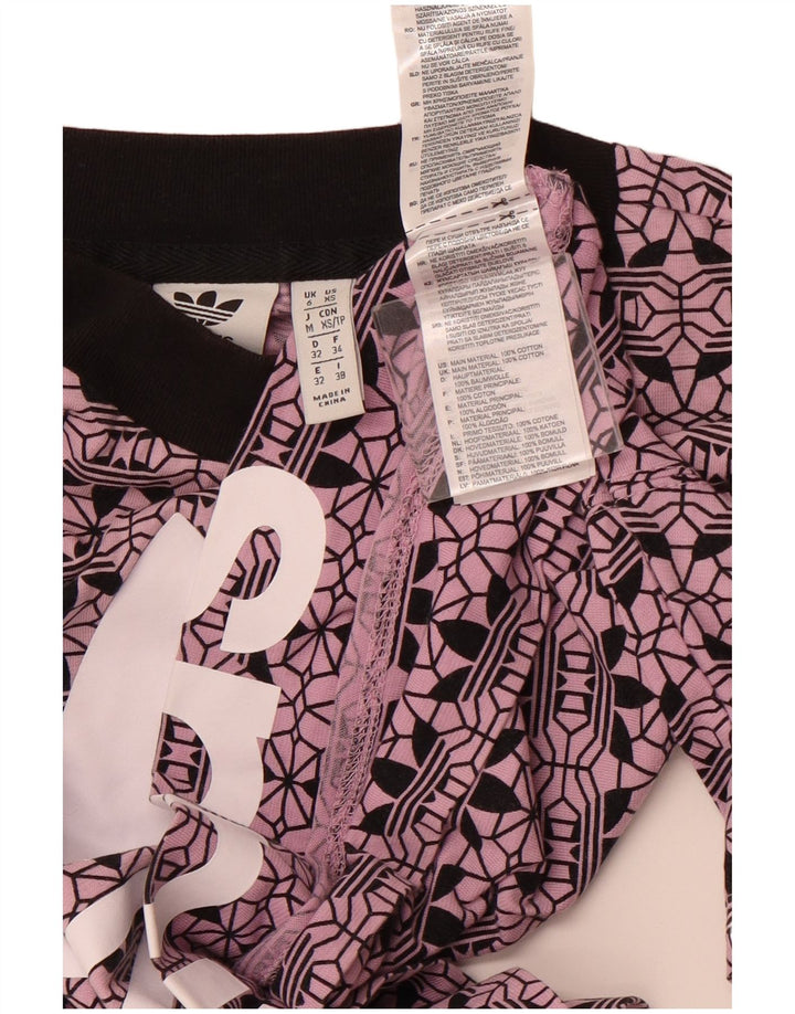 T-shirt grafica corta oversize da donna ADIDAS Top UK 6 XS cotone viola