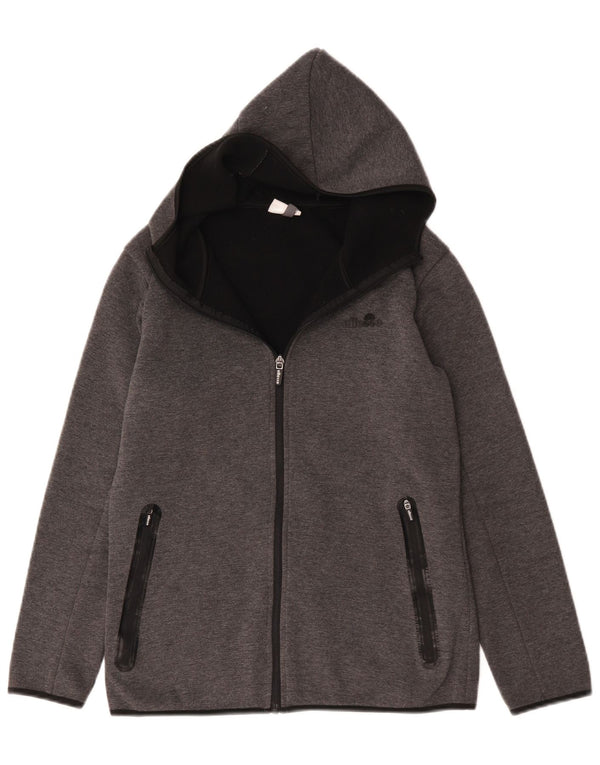 Maglione con cappuccio e zip da uomo Ellesse piccolo in poliestere grigio