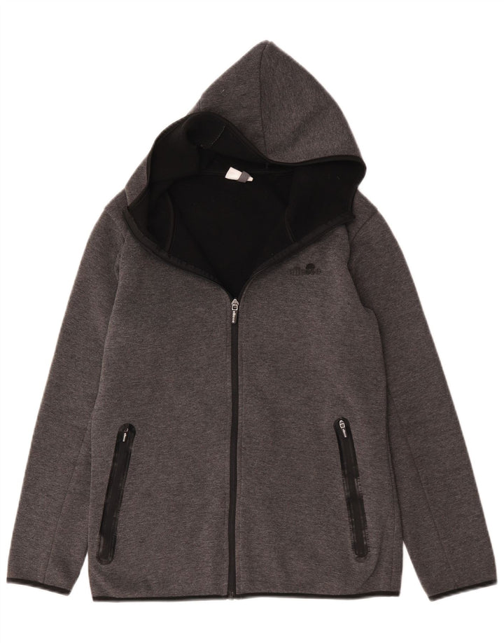 Maglione con cappuccio e zip da uomo Ellesse piccolo in poliestere grigio