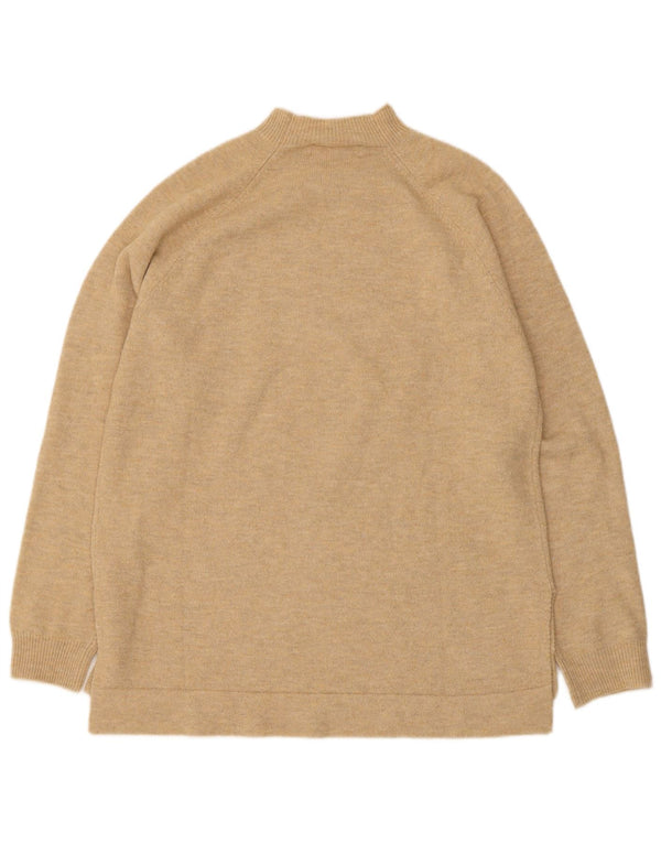 Maglione maglione oversize con collo alto da donna Indi & Cold UK 10 piccolo Beige