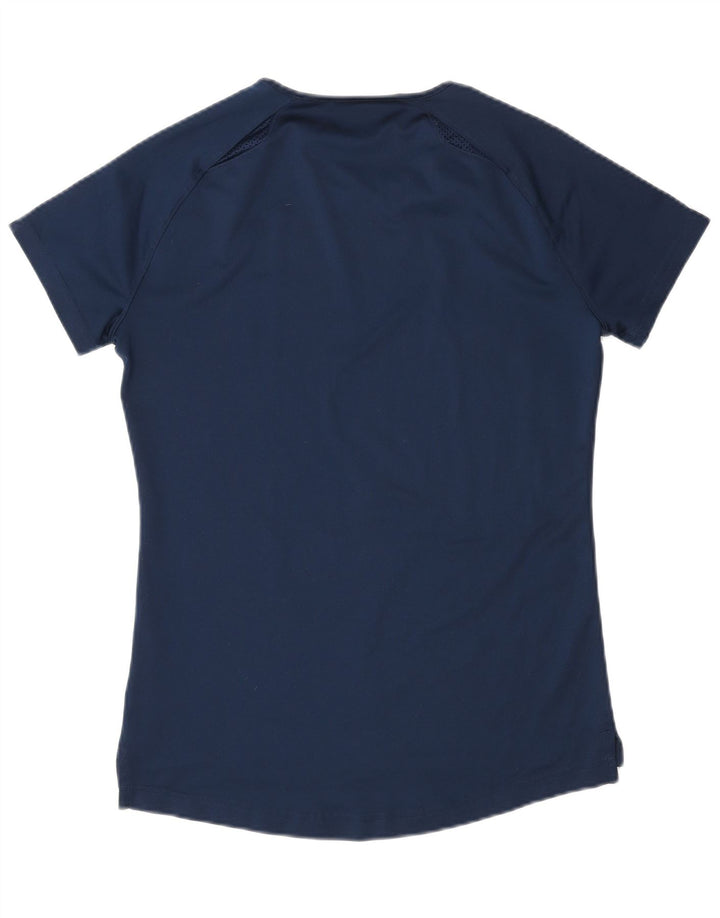 T-shirt da donna Adidas Top UK 8/10 Small blu navy in poliestere