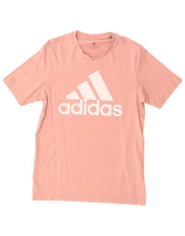 T-shirt grafica da donna ADIDAS Top UK 6 XS cotone rosa