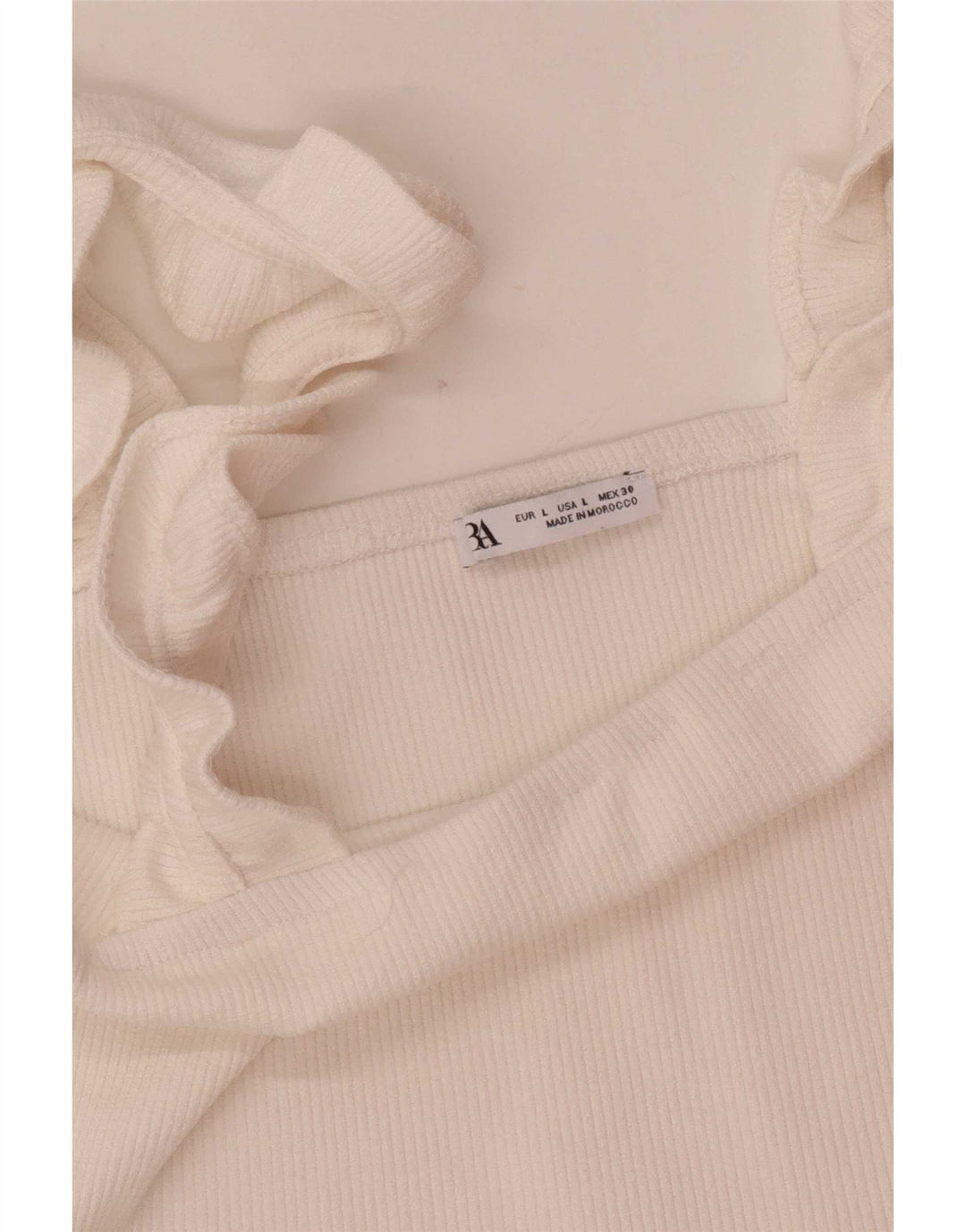Top corto da donna Zara UK 14 grande bianco