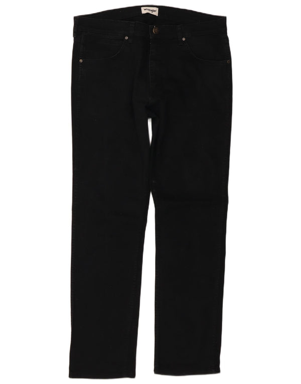 Jeans dritti da uomo Wrangler Greensboro W34 L32 cotone nero