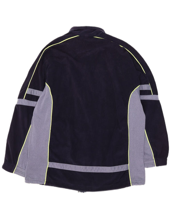 Giacca da ginnastica da uomo in velluto Diadora UK 42 Large Blu Navy Colourblock