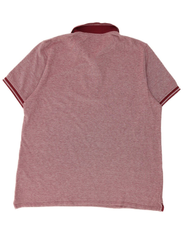 Polo da uomo a maniche corte Lyle & Scott XL in cotone screziato rosso
