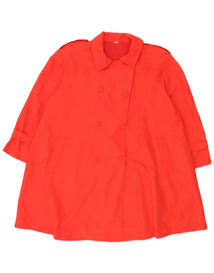 Trench oversize vintage da donna UK 16 grande rosso