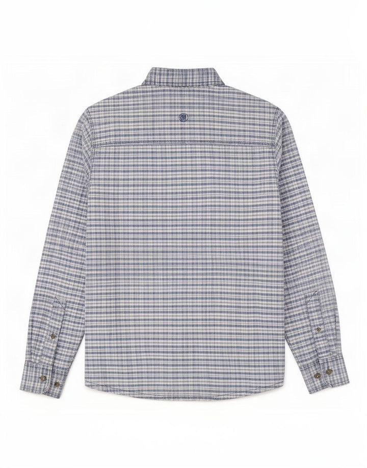 Camicia da uomo dalla vestibilità regolare Fat Face, in cotone a quadri blu piccolo
