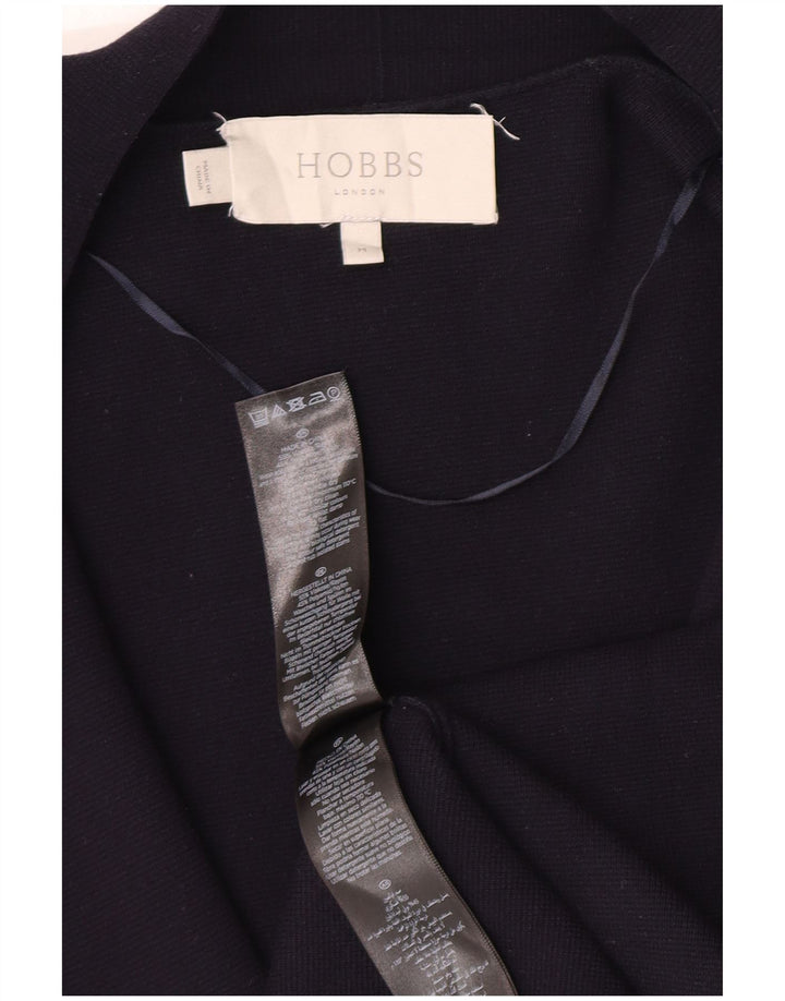 Maglione cardigan aperto lungo da donna Hobbs UK 14 viscosa blu navy medio