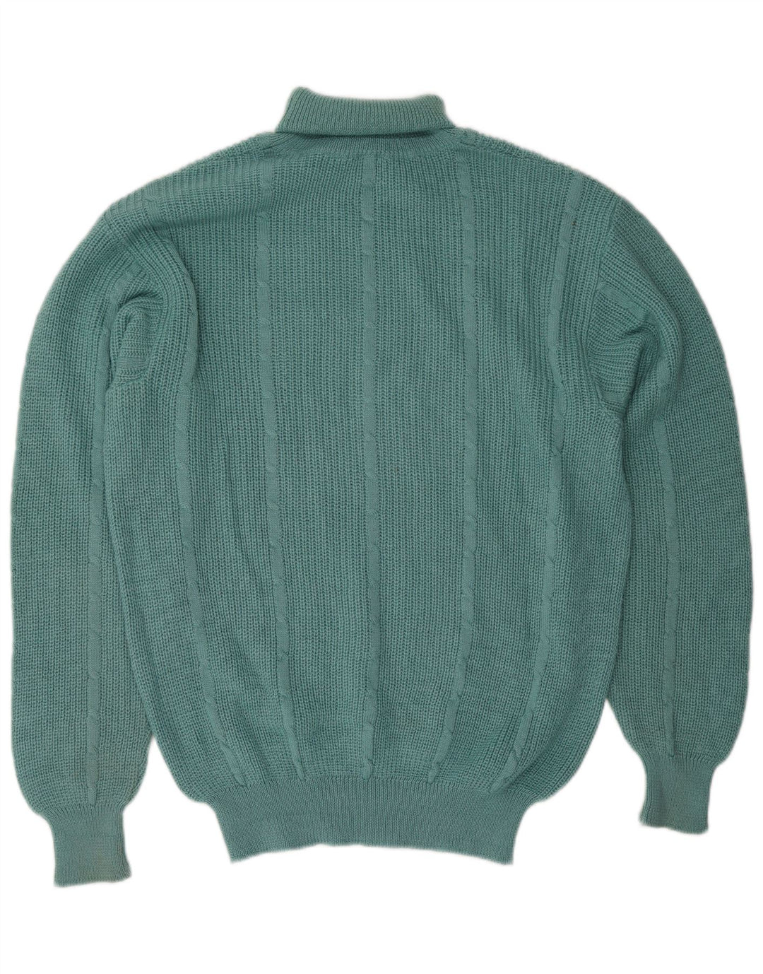 Maglione maglione vintage da uomo con collo alto, grande verde