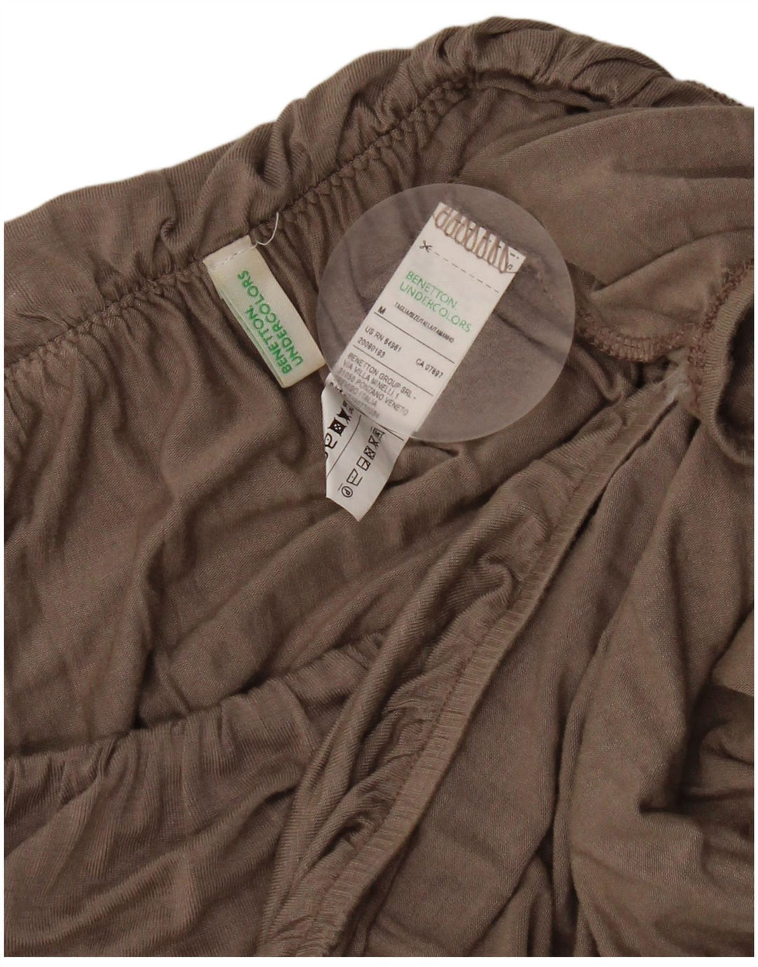 Top corto da donna con spalle scoperte Benetton UK 12 Viscosa grigio medio