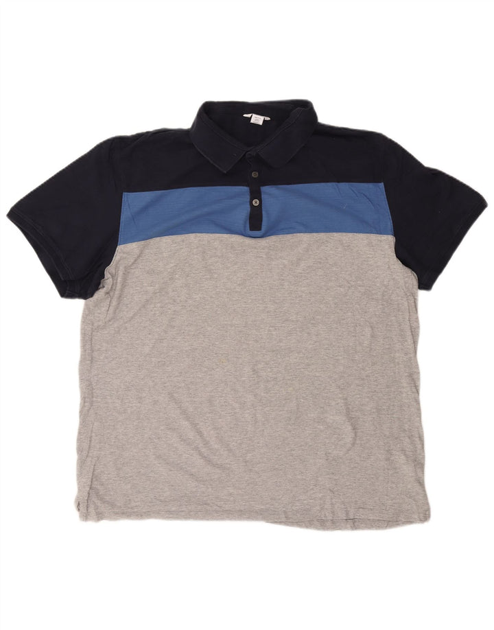 Polo da uomo CALVIN KLEIN 2XL in cotone color block grigio