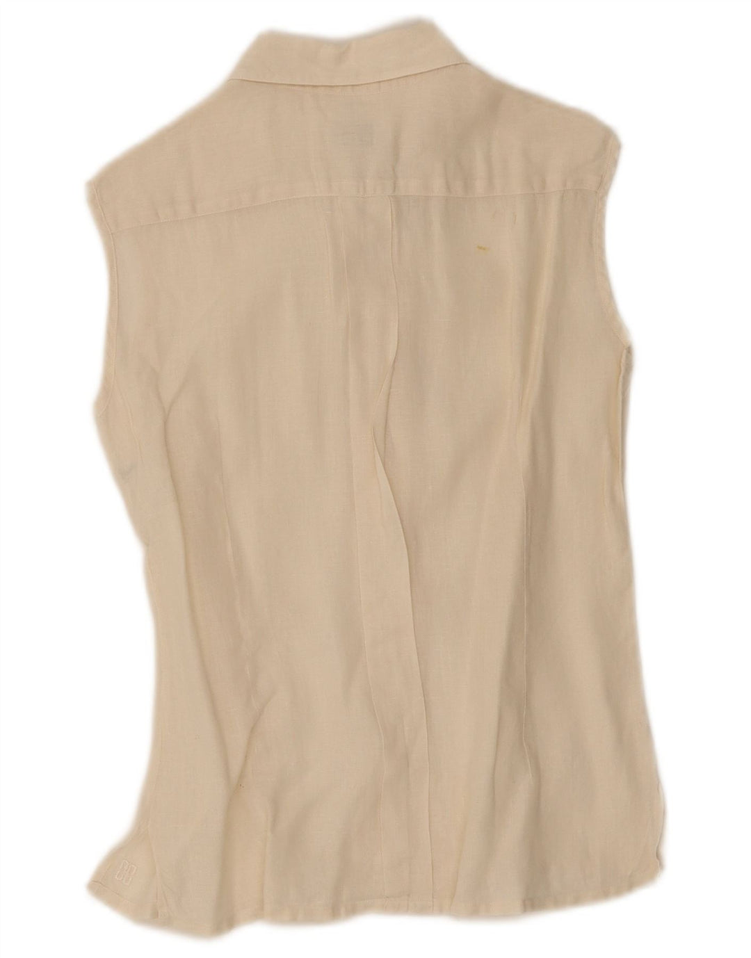 DAKS Womens Sleeveless Shirt UK 12 Medium Off White