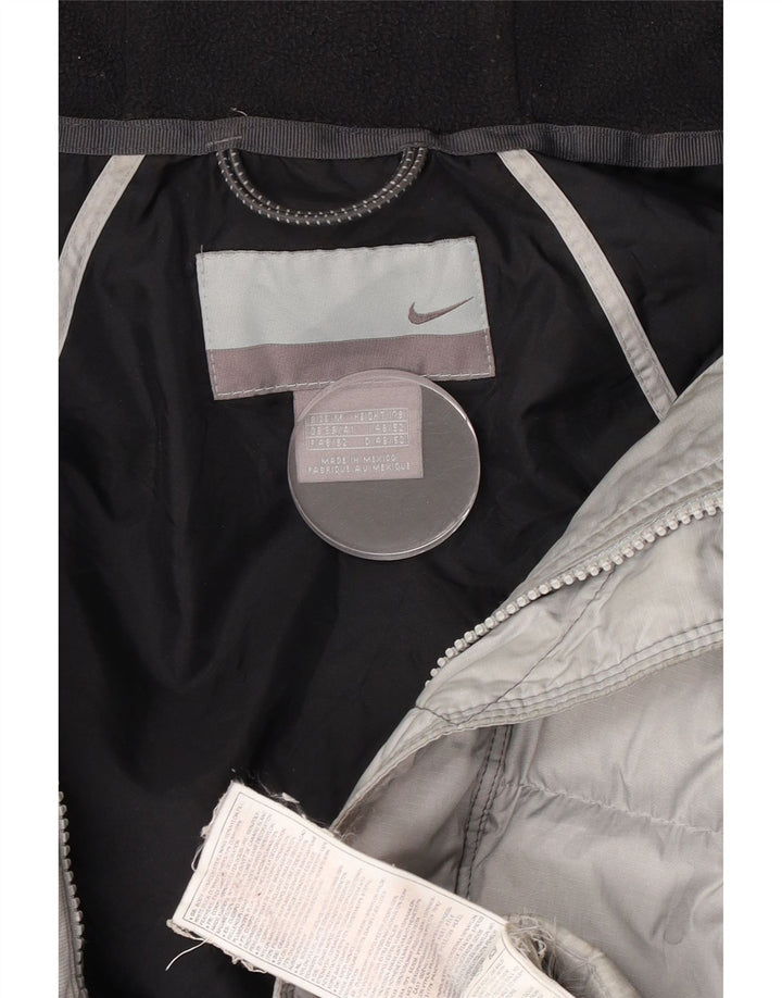 Cappotto imbottito Nike da uomo con vestibilità ampia con cappuccio UK 39/41 Poliestere grigio medio