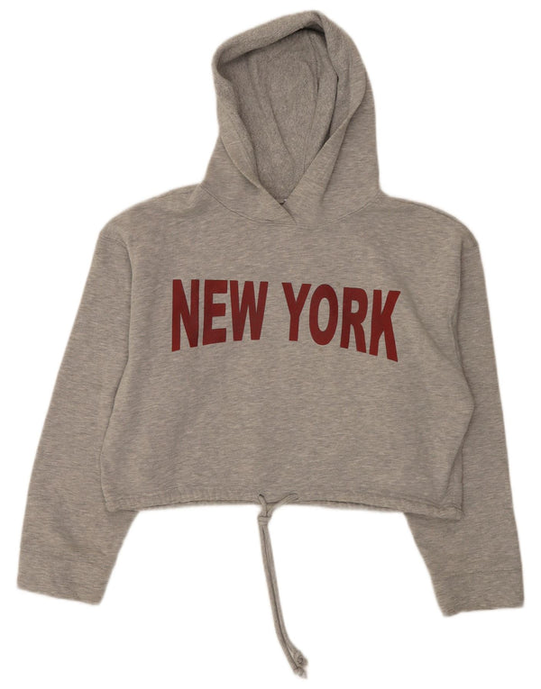 Felpa con cappuccio grafica Zara Trafaluc da donna UK 10 piccola grigia chiazzata