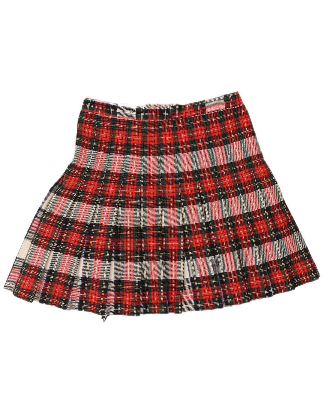 Gonna a portafoglio vintage da donna W30 scozzese medio rosso
