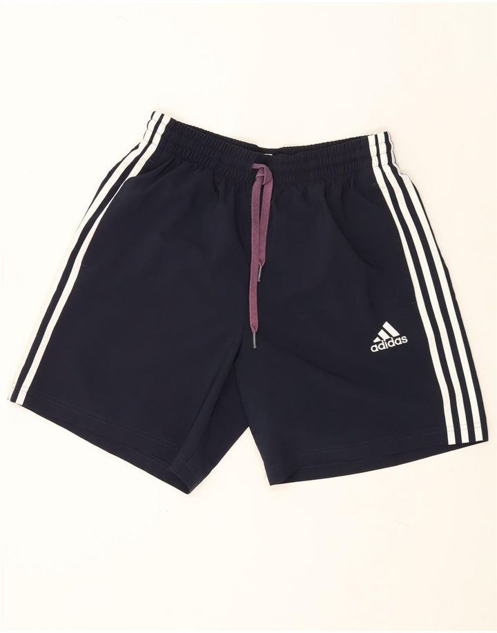 Pantaloncini sportivi da uomo Adidas medi in poliestere blu navy