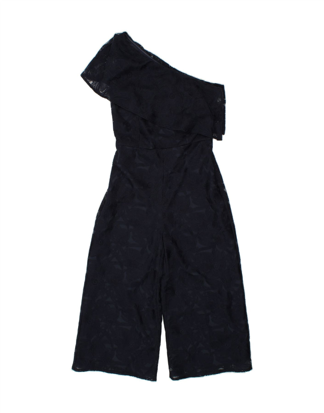 WAREHOUSE Womens One Shoulder Jumpsuit UK 10 Small Navy Blue Floral Vintage Warehouse and Second-Hand Warehouse from Messina Hembry 