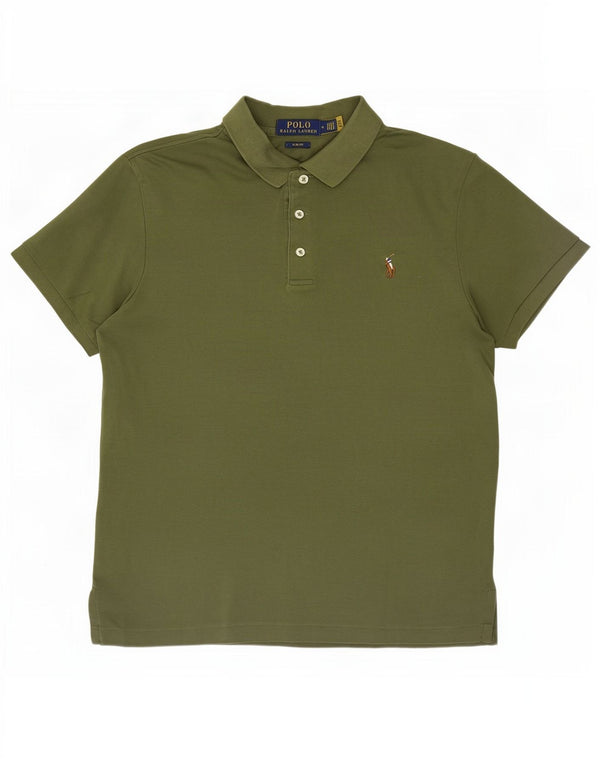 Polo Ralph Lauren da uomo slim fit polo in cotone kaki medio