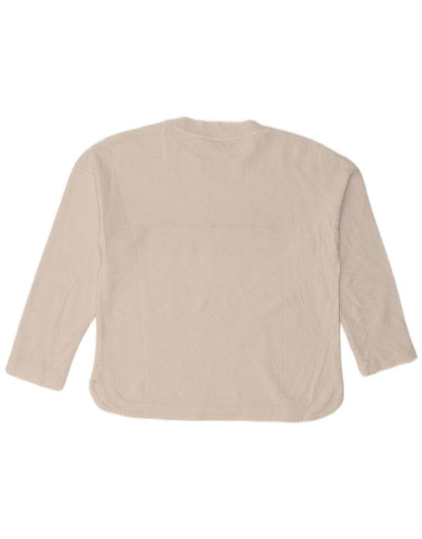 Massimo Dutti Top grafico da donna manica 3/4 UK 10 piccola stampa animalier bianca