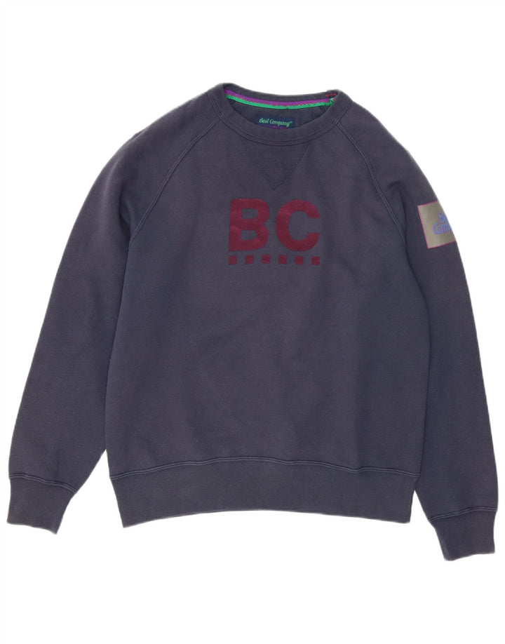 Felpa grafica da uomo Best Company, maglione medio, blu navy, in poliestere