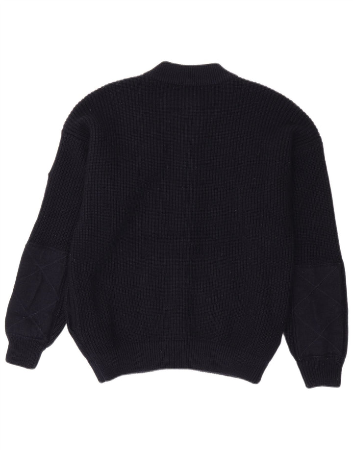 Maglione cardigan da uomo Good Luck in lana blu navy media