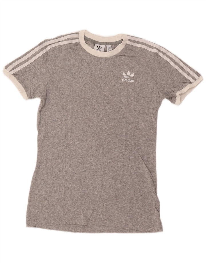T-shirt da donna ADIDAS UK 8 piccola in cotone chiazzato grigio