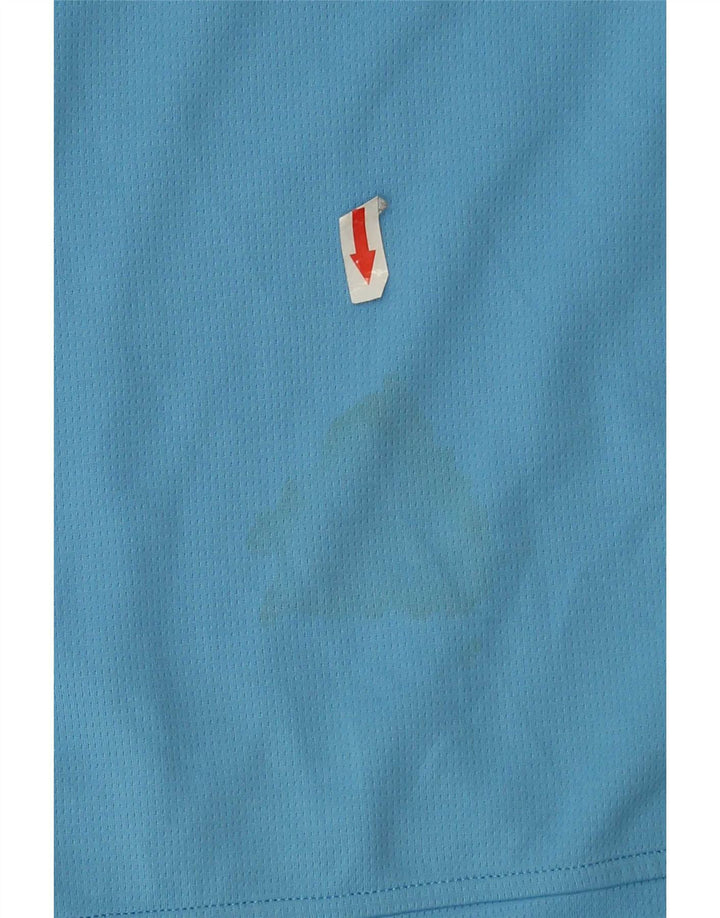 Top della tuta da ginnastica Adidas da uomo con zip e collo in poliestere blu medio