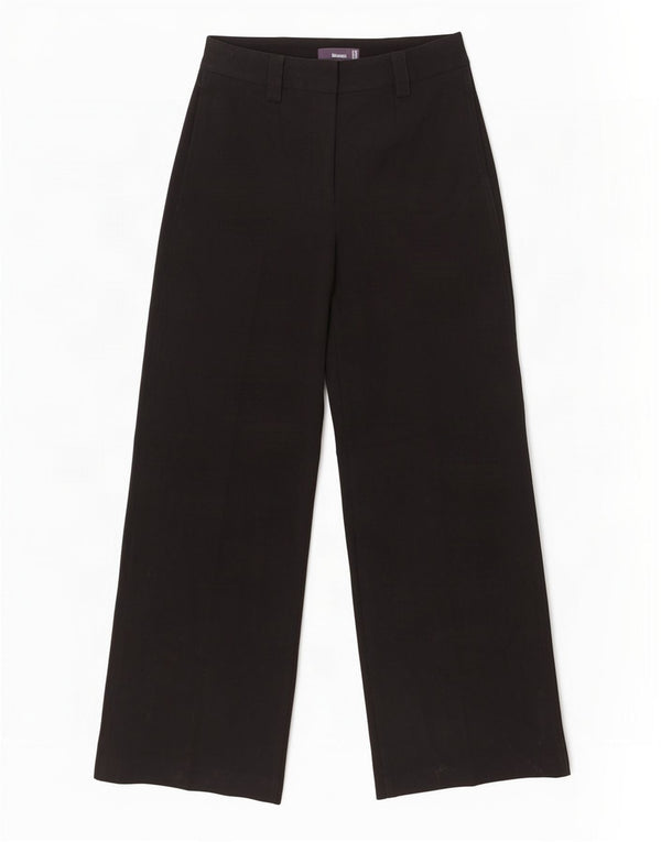 Pantaloni casual a vita alta da donna Marks & Spencer UK 10 piccoli W29 L32 neri