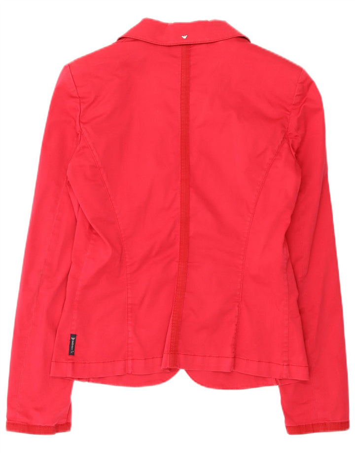 Giacca blazer da donna a 3 bottoni Armani Jeans US 8 cotone rosa medio