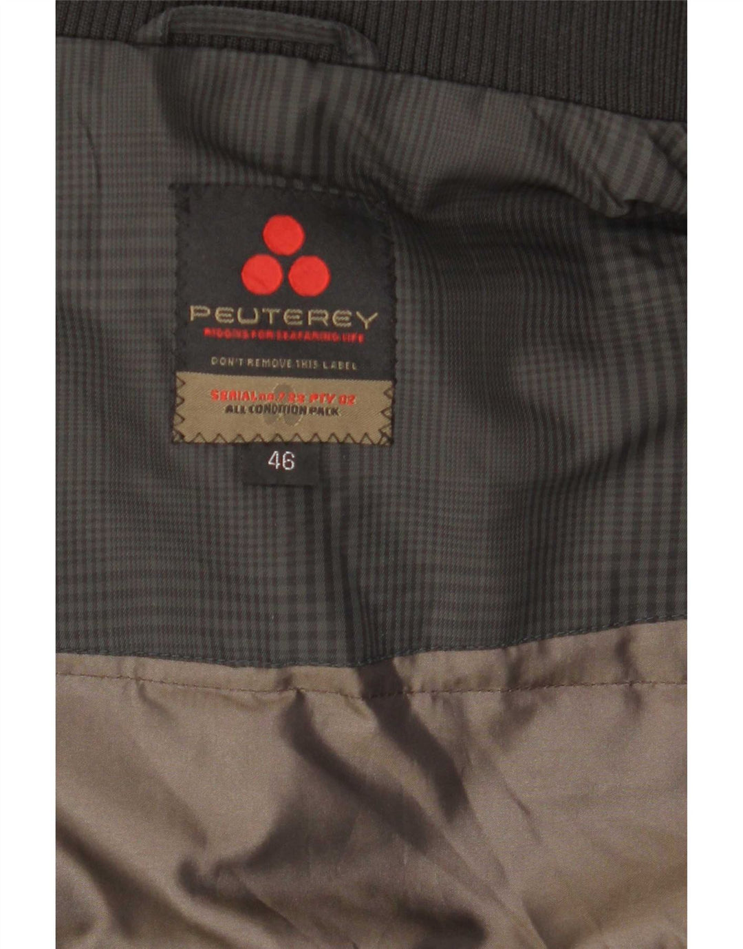 PEUTEREY Giubbotto Bomber Imbottito Uomo IT 46 Small Pied De Poule Grigio Poliammide