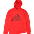 ADIDAS Mens Graphic Hoodie Jumper Small Red Polyester Vintage Adidas and Second-Hand Adidas from Messina Hembry 