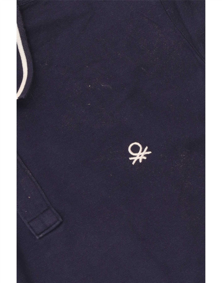 Polo Benetton Da Uomo Blu Navy Medio